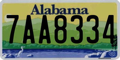 AL license plate 7AA8334