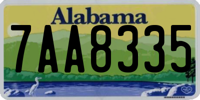 AL license plate 7AA8335