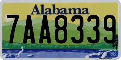 AL license plate 7AA8339