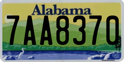 AL license plate 7AA8370