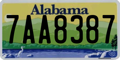 AL license plate 7AA8387