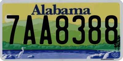 AL license plate 7AA8388