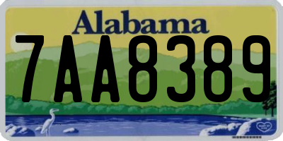 AL license plate 7AA8389