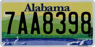 AL license plate 7AA8398