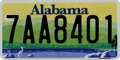 AL license plate 7AA8401