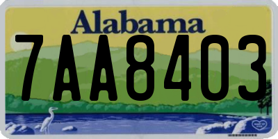 AL license plate 7AA8403
