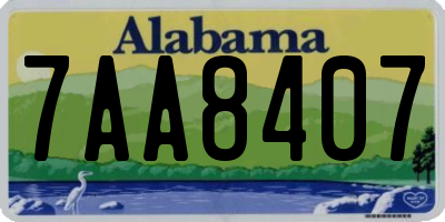 AL license plate 7AA8407