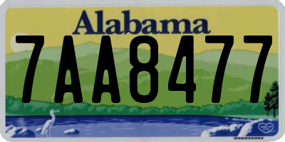 AL license plate 7AA8477
