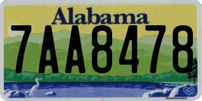 AL license plate 7AA8478
