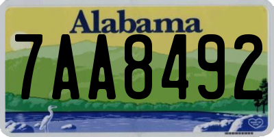 AL license plate 7AA8492