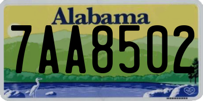 AL license plate 7AA8502