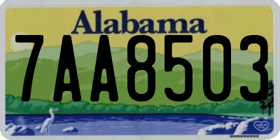AL license plate 7AA8503