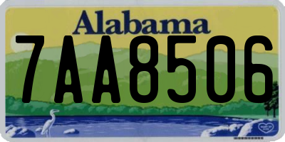AL license plate 7AA8506
