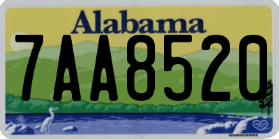 AL license plate 7AA8520