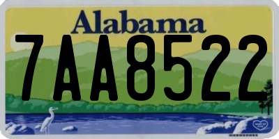AL license plate 7AA8522
