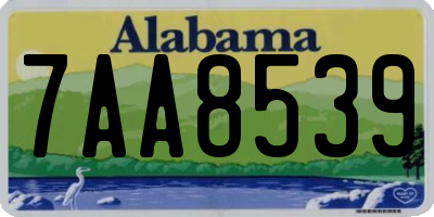 AL license plate 7AA8539