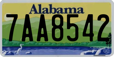 AL license plate 7AA8542