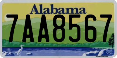 AL license plate 7AA8567