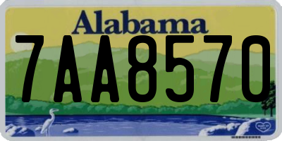 AL license plate 7AA8570