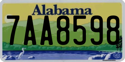 AL license plate 7AA8598