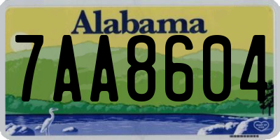 AL license plate 7AA8604