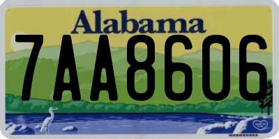 AL license plate 7AA8606