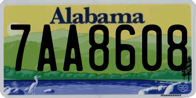 AL license plate 7AA8608