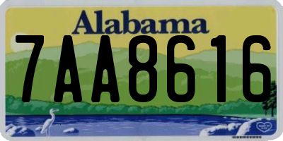 AL license plate 7AA8616