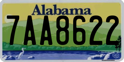 AL license plate 7AA8622