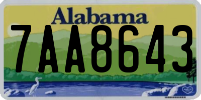 AL license plate 7AA8643