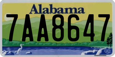 AL license plate 7AA8647