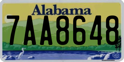 AL license plate 7AA8648
