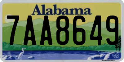 AL license plate 7AA8649