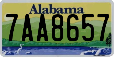 AL license plate 7AA8657