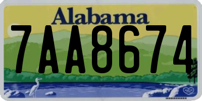 AL license plate 7AA8674