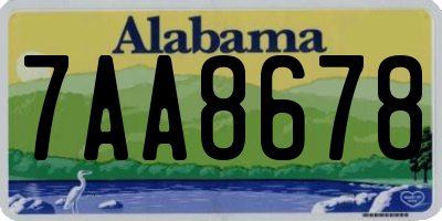 AL license plate 7AA8678