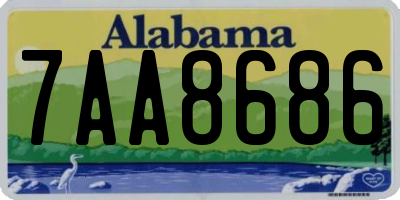 AL license plate 7AA8686