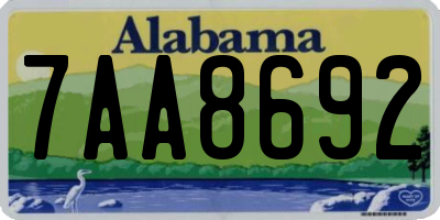 AL license plate 7AA8692