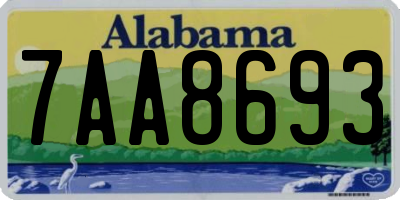 AL license plate 7AA8693