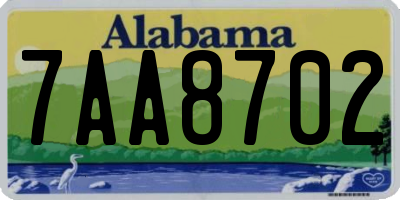 AL license plate 7AA8702