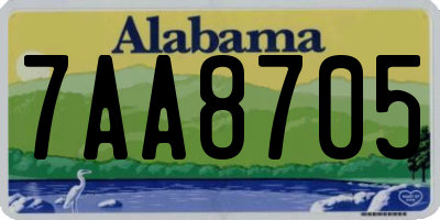 AL license plate 7AA8705