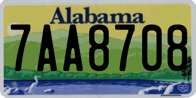 AL license plate 7AA8708