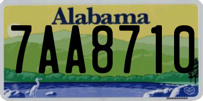 AL license plate 7AA8710