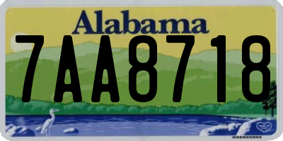 AL license plate 7AA8718