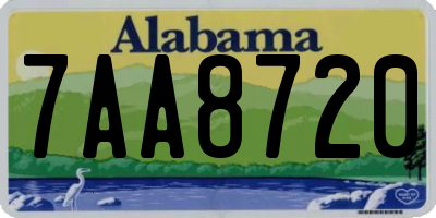 AL license plate 7AA8720