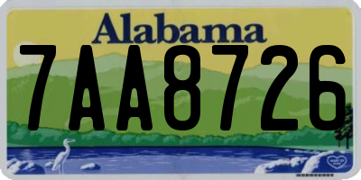 AL license plate 7AA8726
