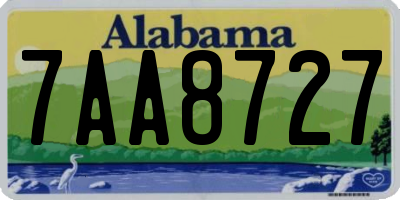 AL license plate 7AA8727