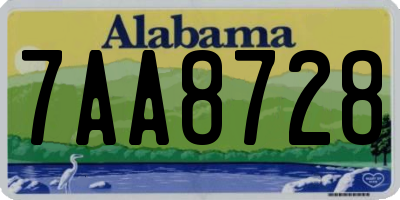AL license plate 7AA8728