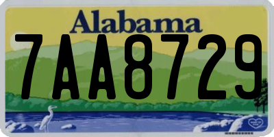 AL license plate 7AA8729
