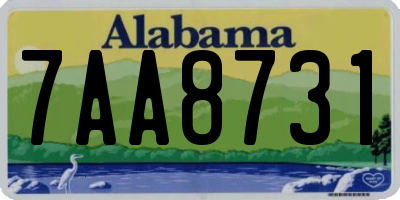 AL license plate 7AA8731